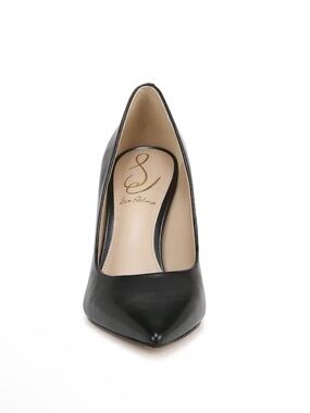 Sam Edelman Black minimalist comfortable Leather Pointed Kitten Heel Pump